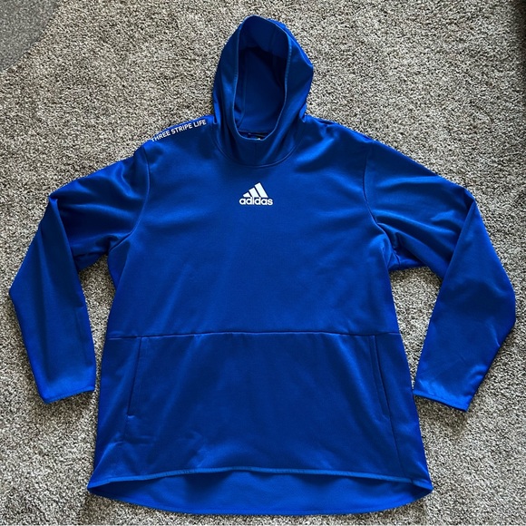 Adidas Mens 3XLT Climawarm Waffle Mesh High Neck Pullover Hoodie - Picture 4 of 16